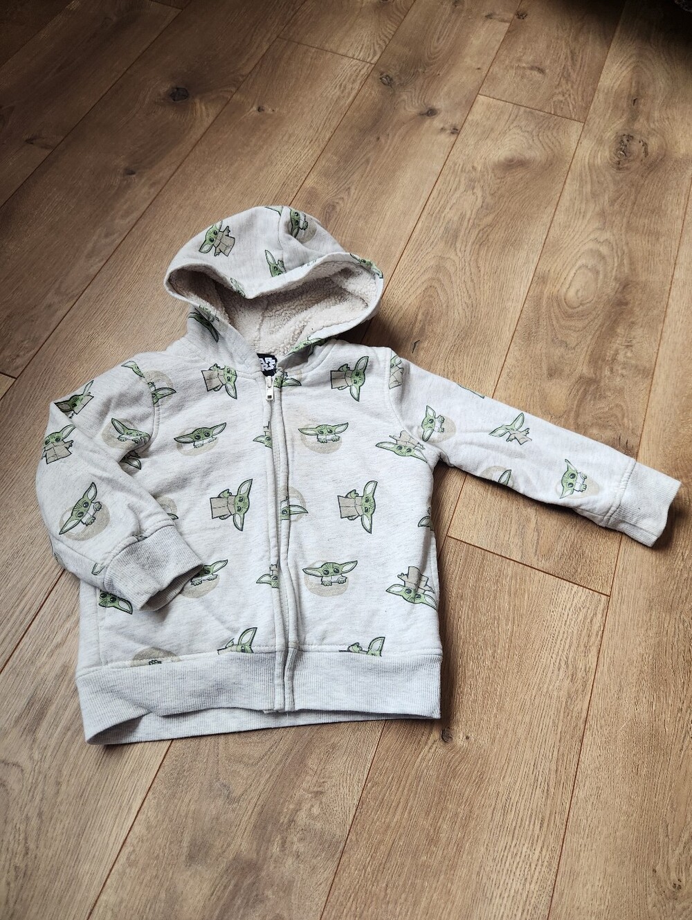 3t Baby Yoda Lined Zip Up Hoodie Jacket